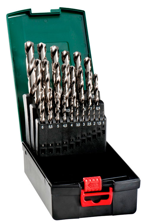 Набор сверл Metabo HSS-G, 1-13 мм, 25 шт