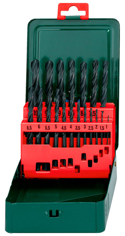Набор сверл Metabo HSS-R, SP, 1-10 мм, 19 шт