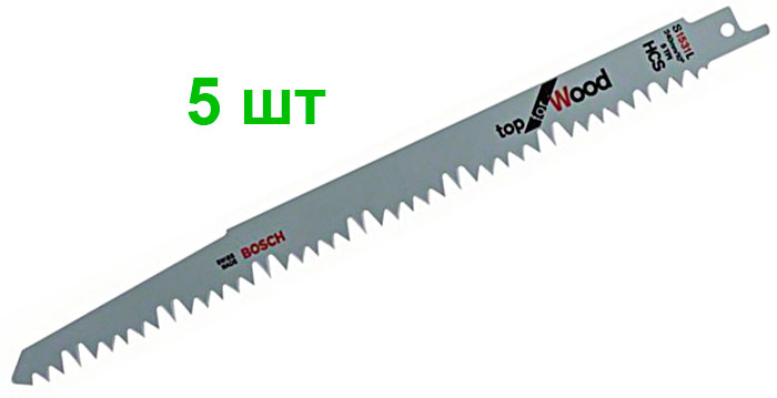 Пиляльне полотно Bosch Top for Wood S 1531 L, 240 мм, 5 шт