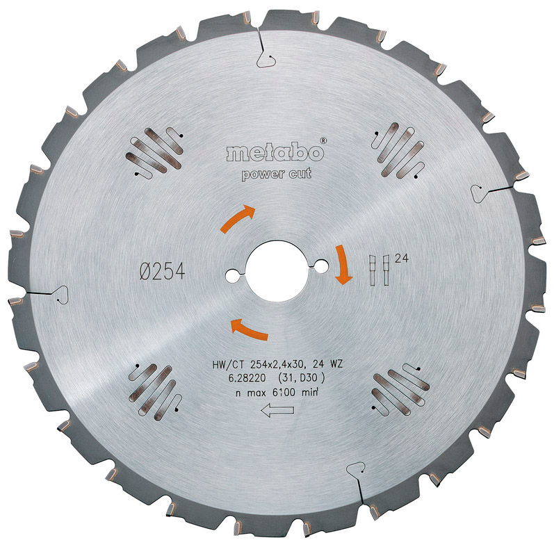 Пиляльний диск Metabo HW/CT, 254x2,4х30 мм, 24 WZ 5°
