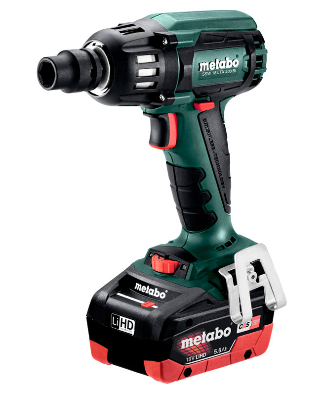 Акумуляторний ударний гайкокрут Metabo SSW 18 LTX 400 BL LiHD, 2 акб 5,5 Ah