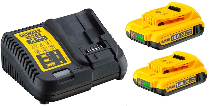 Зарядний пристрій і 2 акумулятора DeWalt DCB115D2