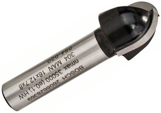 Фреза галтельна Bosch 8 мм, 16×12,4×45 мм, R8
