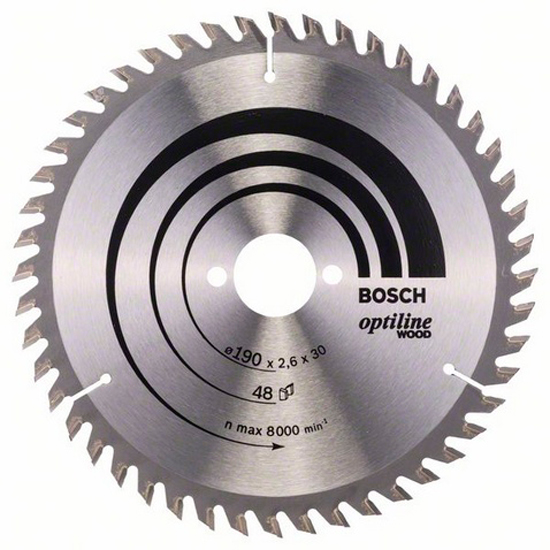 Диск по дереву Bosch Optiline Wood 190×2,6×30, 48 ATB
