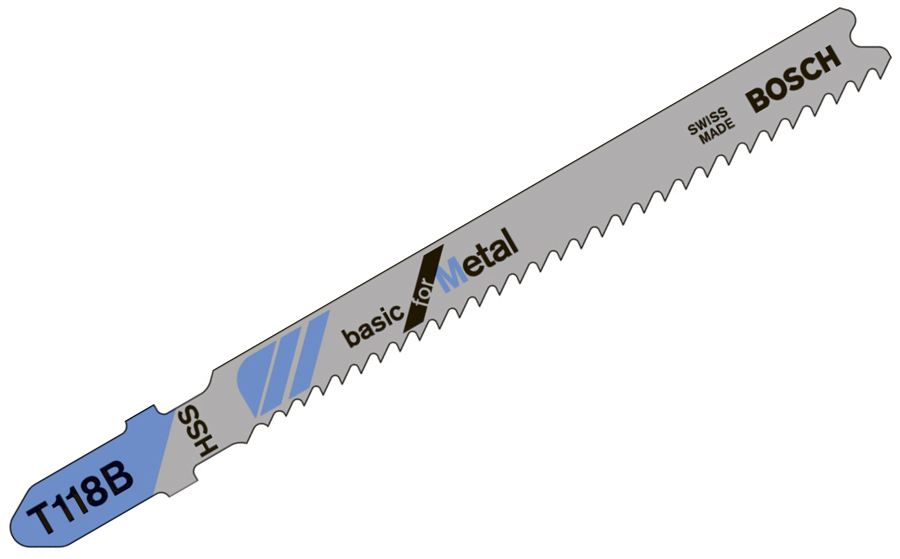 Пильне полотно HSS Bosch, T 118 B, 1,9-2,3×91 мм, 2 шт