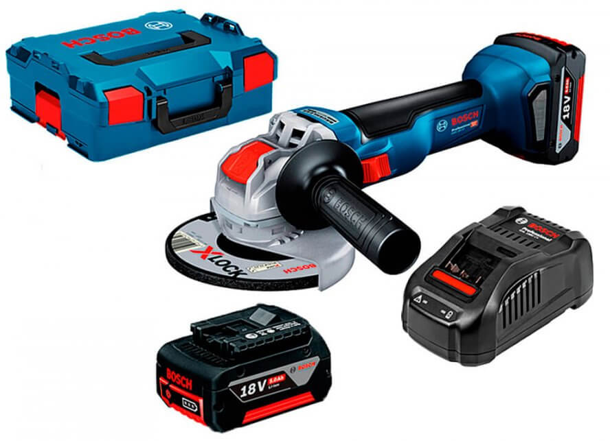 Акумуляторна кутова шліфмашина Bosch GWX 18V-10 Professional у L-Boxx 136 із 2 акб 18V 5Ah, з/п GAL 1880 CV