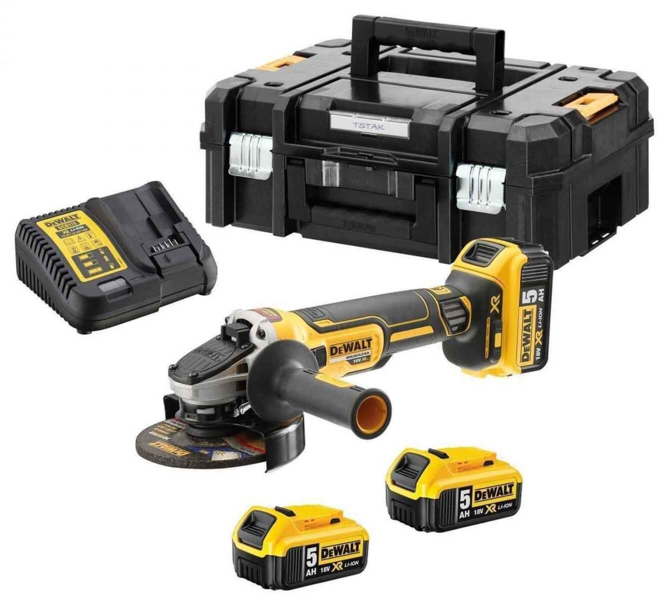 Акумуляторна болгарка DeWalt DCG405P3 в кейсі з 3 акб та з/п