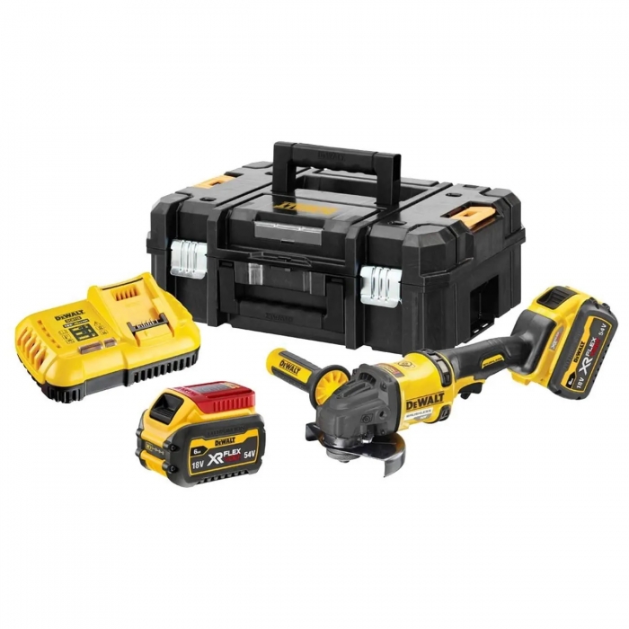 Акумуляторна кутова шліфмашина DeWalt DCG418T2, 2 акб 2 Аh, з/п, в кейсі