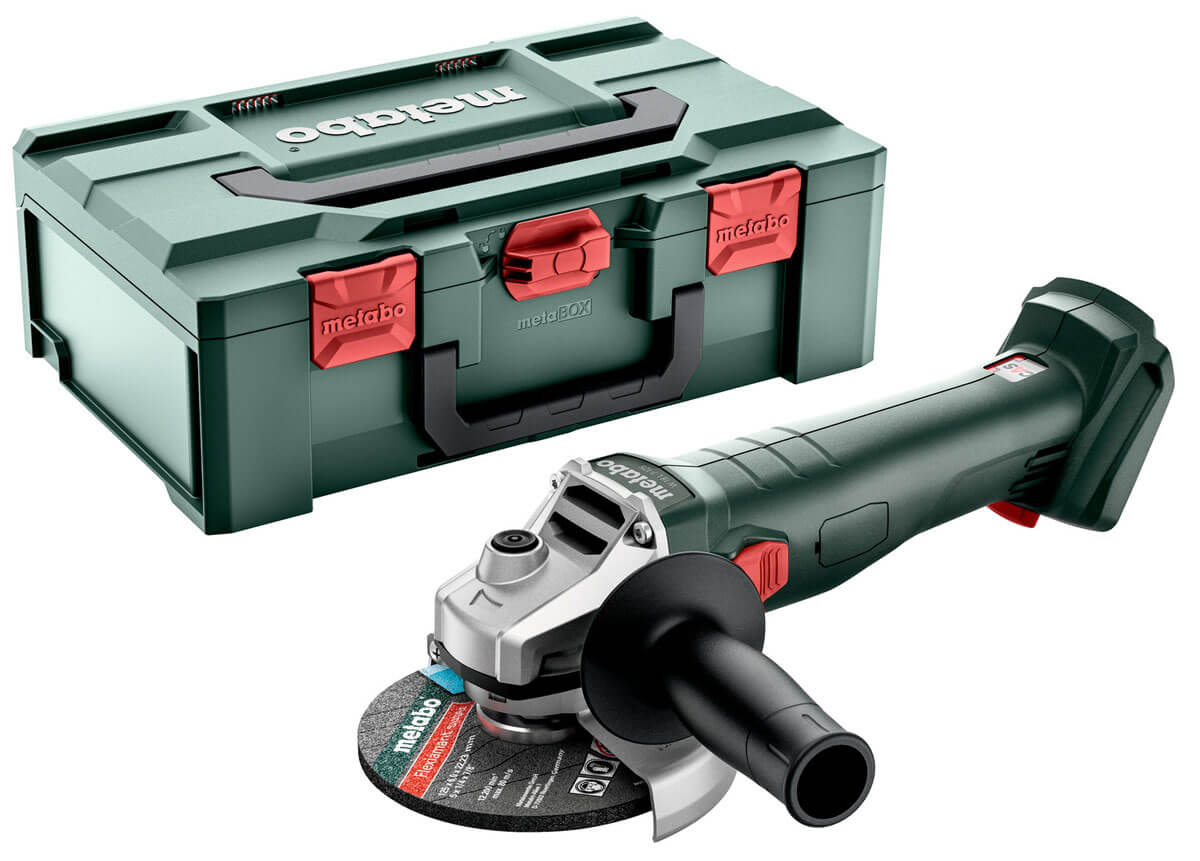 Аккумуляторная болгарка Metabo W 18 7-125 без акб, в metaBOX 165 L