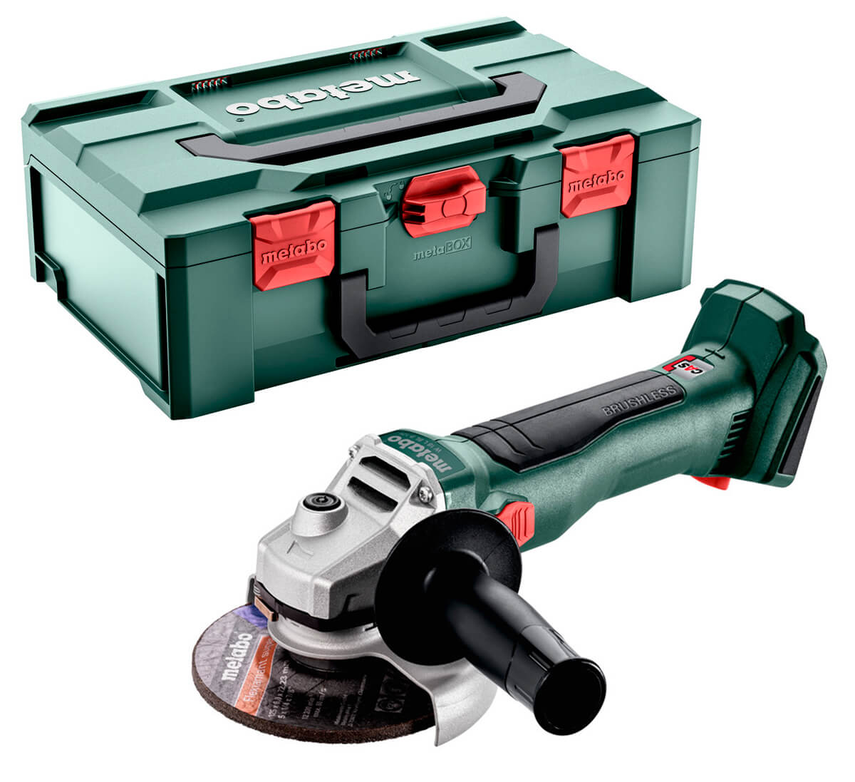 Аккумуляторная болгарка Metabo W 18 L BL 9-125 в MetaBOX 165 L, без акб