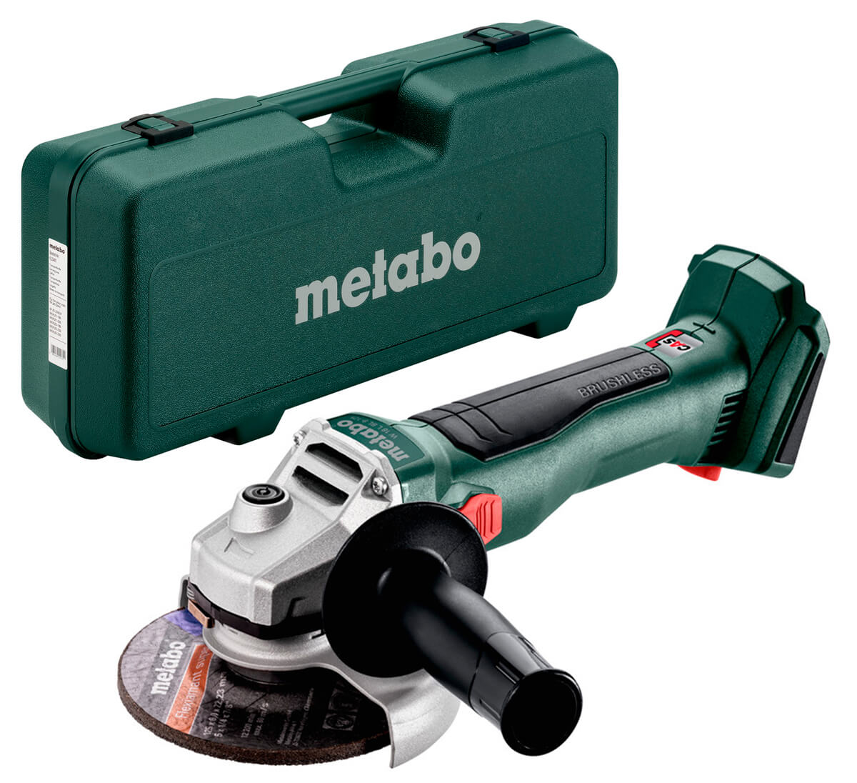 Аккумуляторная болгарка Metabo W 18 L BL 9-125 в кейсе без акб