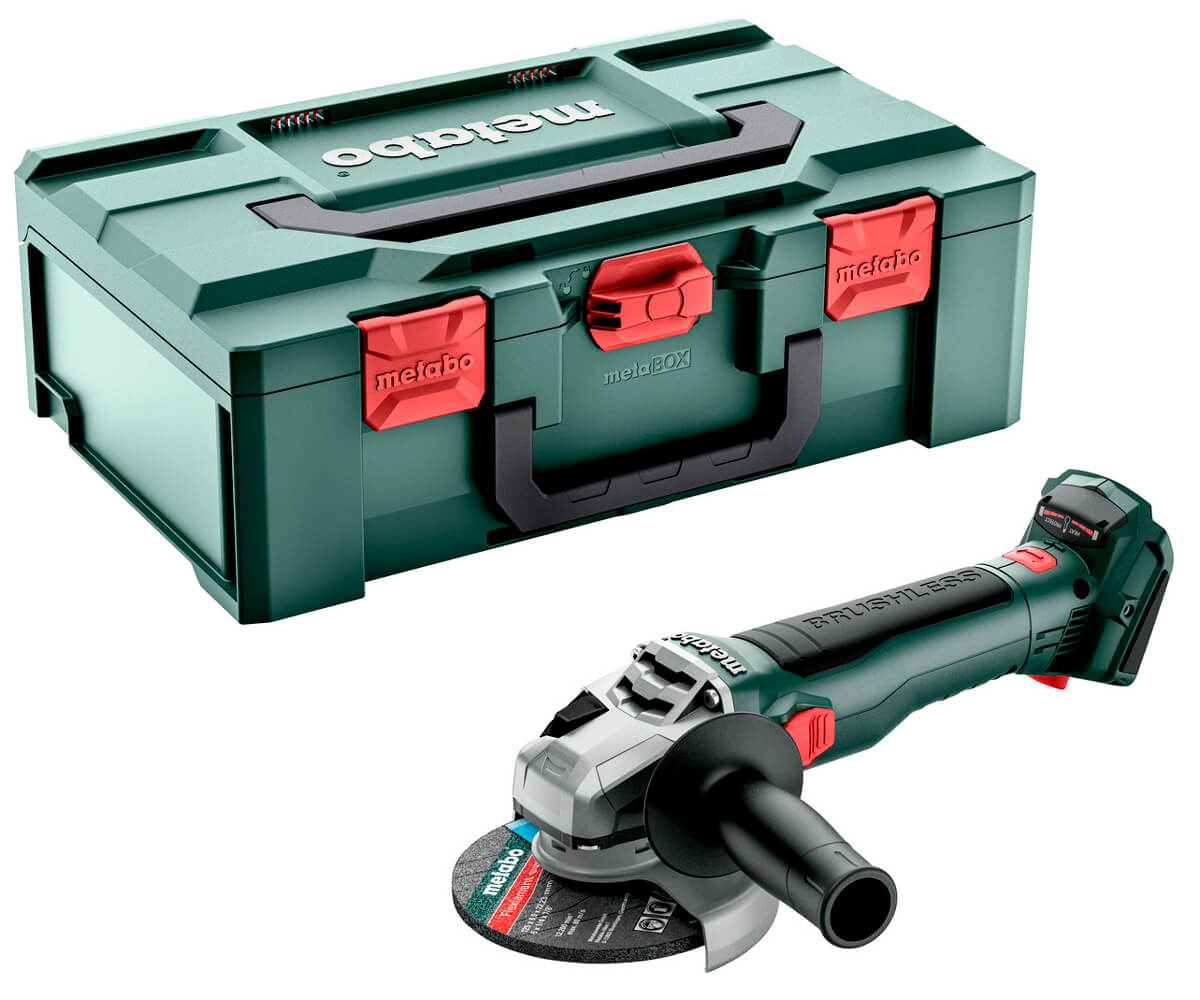 Аккумуляторная болгарка Metabo W 18 LT BL 11-125 в MetaBOX 165 L без акб и з/у