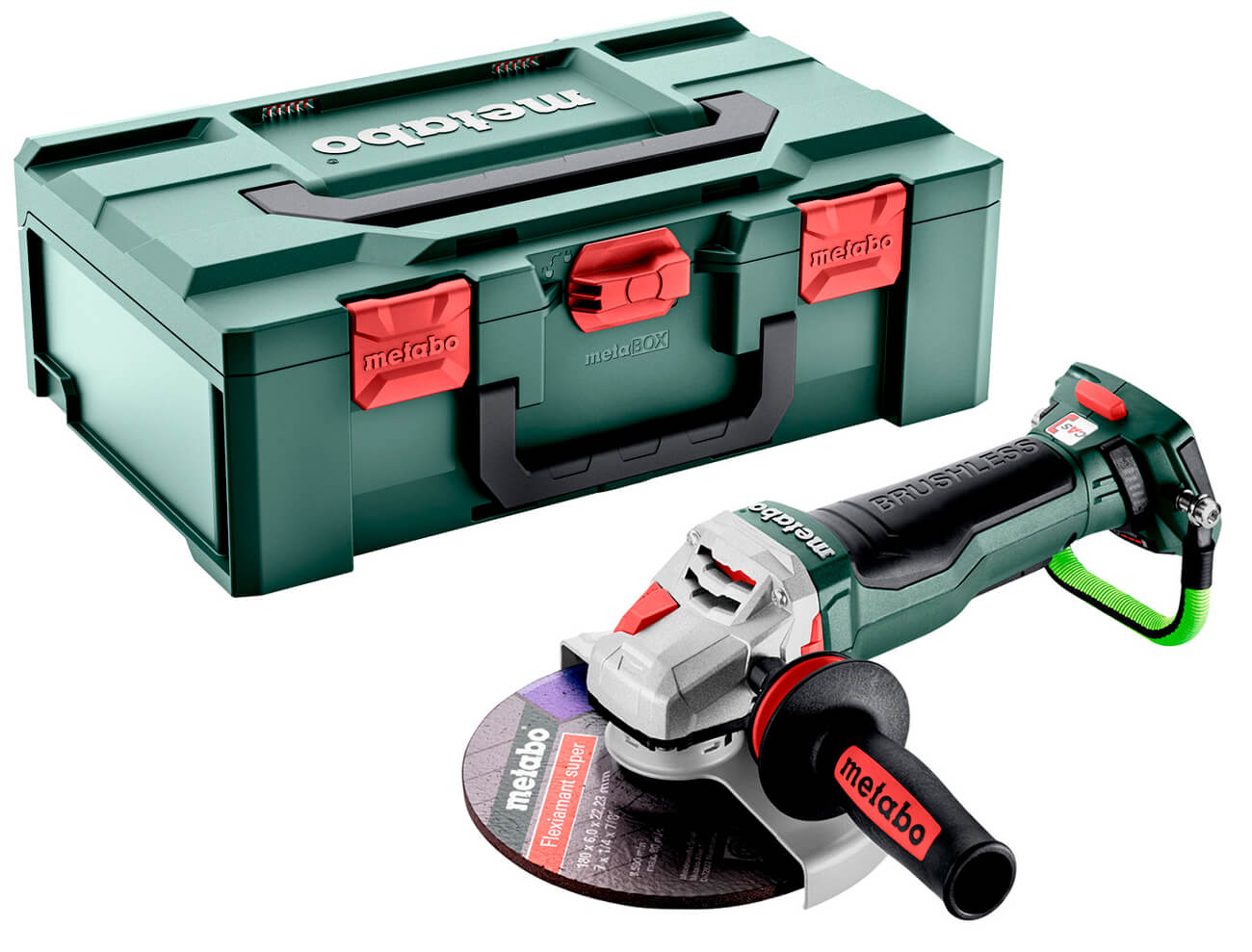 Акумуляторна кутова шліфмашина Metabo WPBA 18 LTX BL 15-180 Quick DS в MetaBOX 165 L без акб