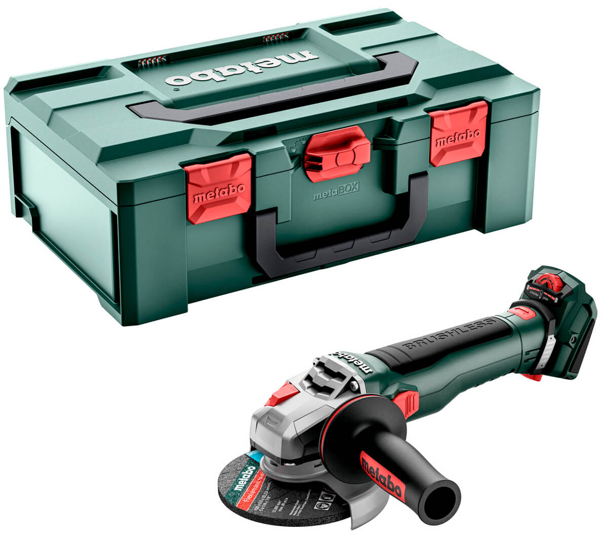 Аккумуляторная болгарка Metabo WVB 18 LT BL 11-125 Quick в MetaBOX 165 L без акб и з/у
