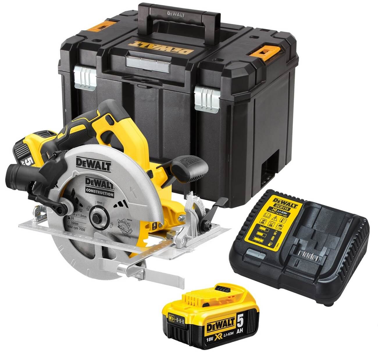 Акумуляторна дискова пила DeWalt DCS570P2 в кейсі з 2 акб і з/п