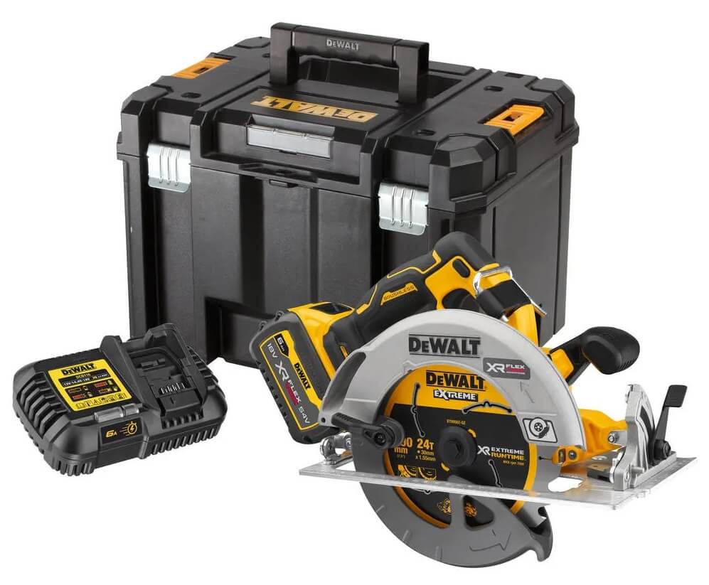 Акумуляторна дискова пила DeWalt DCS573T1 в кейсі з акб і з/п
