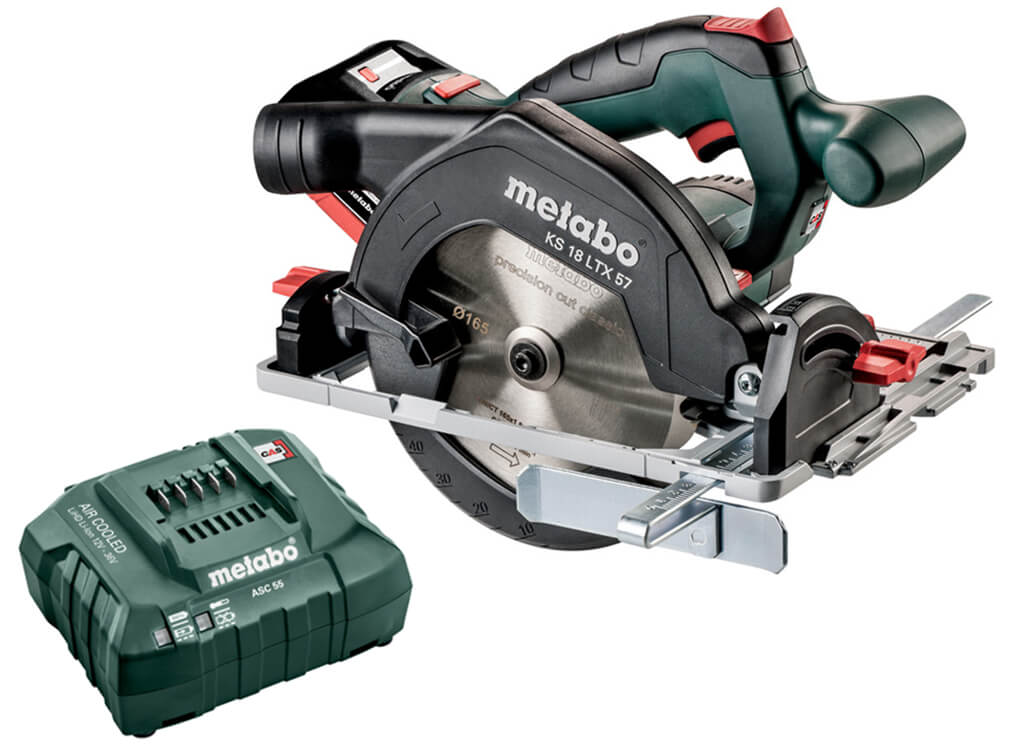 Акумуляторна дискова пила Metabo KS 18 LTX 57 із акб 18 V 4.0Ah, з/у ASC 55