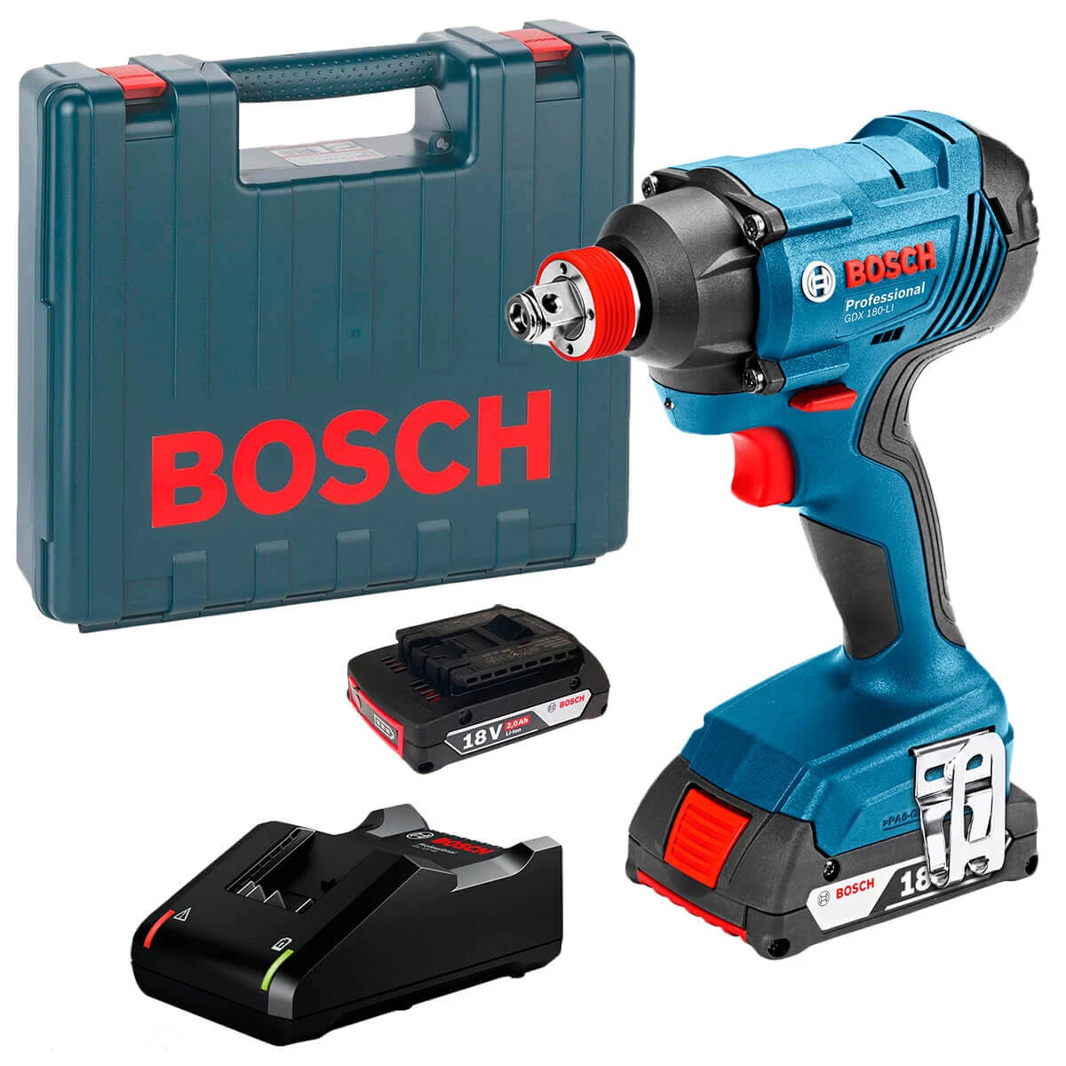 Акумуляторний ударний гайковерт Bosch Professional GDX 180-LI/ 2 GBA 18 В 2.0 А·год/ ЗП (06019G5223)