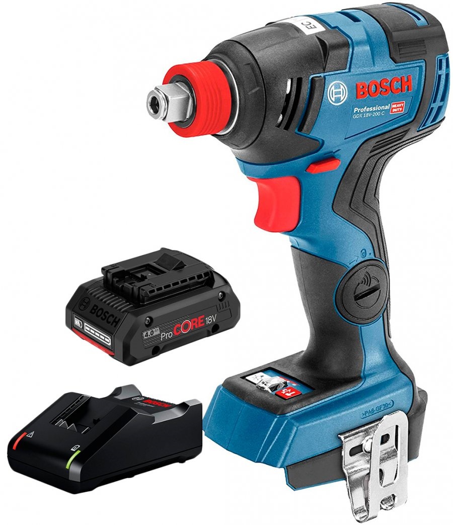 Гайкокрут акумуляторний Bosch Professional GDX 18V-200 C з 1 акб ProCore 18V 4.0 Ah, з/п GAL 18V-40 в картоні