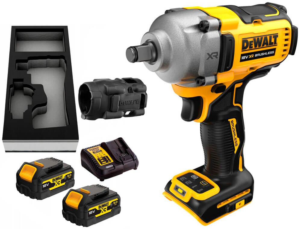Акумуляторний ударний гайкокрут DeWALT DCF891P2G, 2 акб на 18 В Li-Ion XR по 5.0 Ah, з/п