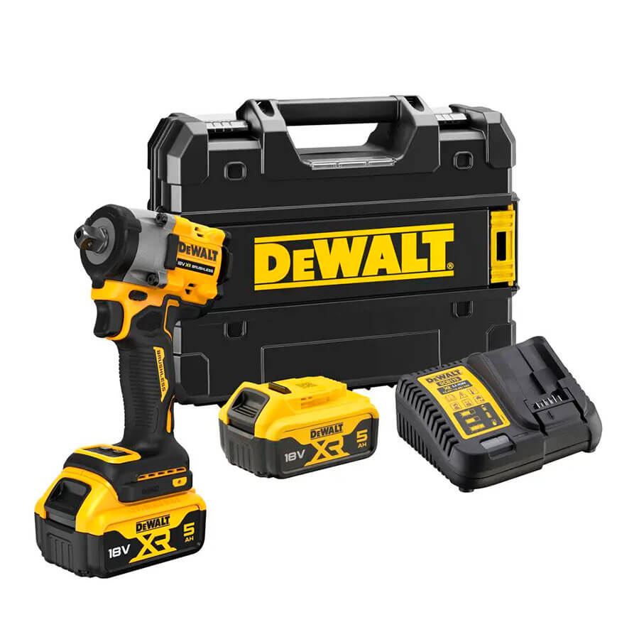 Акумуляторний ударний гайкокрут DeWALT DCF922P2T, 2 акб 18 В Li-Ion XR по 5.0 Ah, з/п, кейс