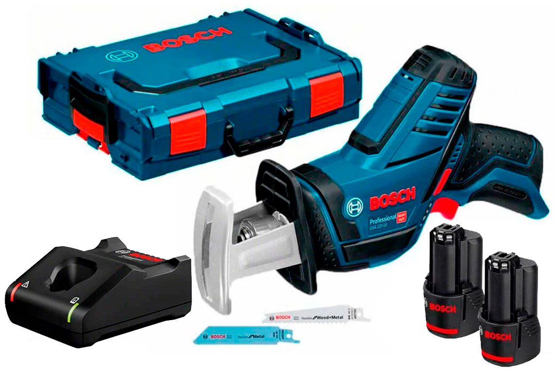 Акумуляторна ножівка Bosch Professional GSA 12V-14, 2 акб GBA 12V 2 Ah, з/п GAL 12V-40 в L-Boxx 102