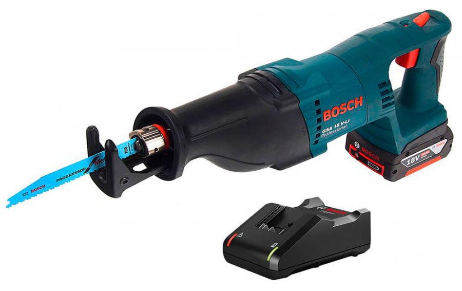 Шабельна пила акумуляторна Bosch Professional GSA 18V-LI, 2 швидкості/ 1 акум.4 амп.год/ Швидкозарядний пристрій GAL 18V-40 (0615990L6H)