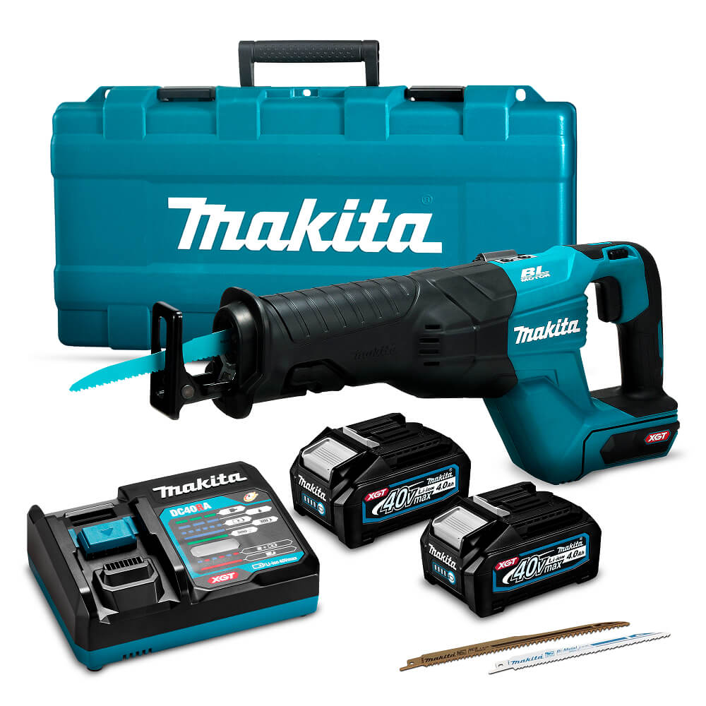 Акумуляторна ножівка Makita XGT 40 V MAX JR001GM201 з 2 акб, з/п, в кейсі MakPAc