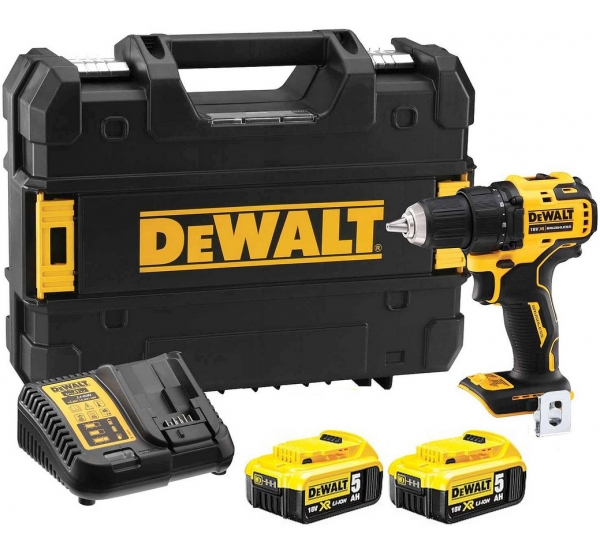 Дриль-шуруповерт акумуляторний DeWalt DCD708P2T безщітковий, 2 акб 5 Ah, з/п, в кейсі