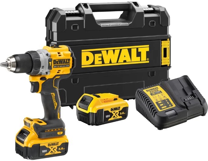 Акумуляторний ударний дриль-шуруповерт DeWALT DCD805P2T, безщітковий, 1 акб 5 Ah, з/п,у валізі TSTAK