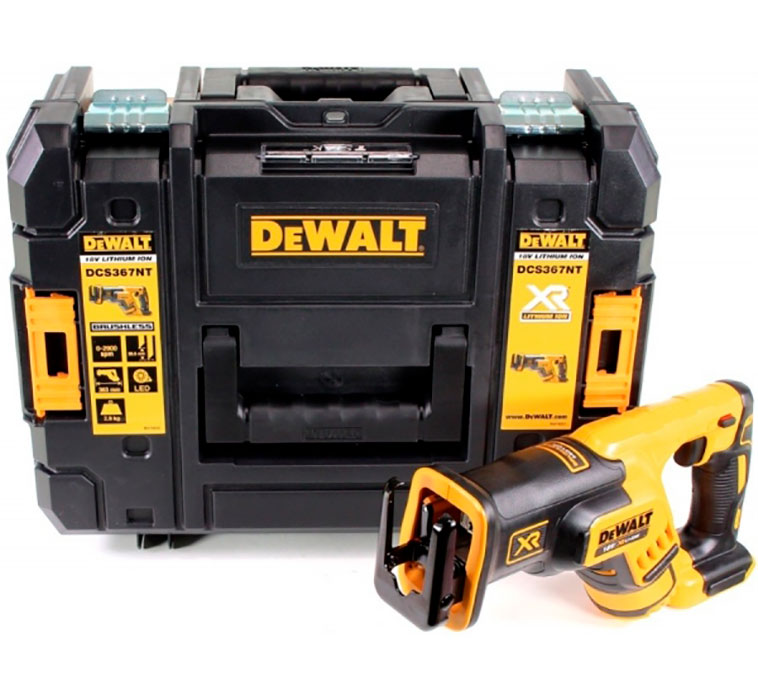 Акумуляторна шабельна пила Dewalt DCS367NT в кейсі, без акб і з/п