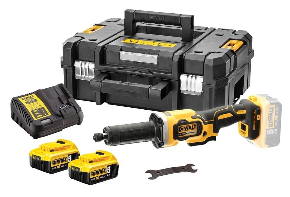 Акумуляторна прямошліфувальна машина DeWalt DCG426P2 в кейсі з 2 акб та з/п