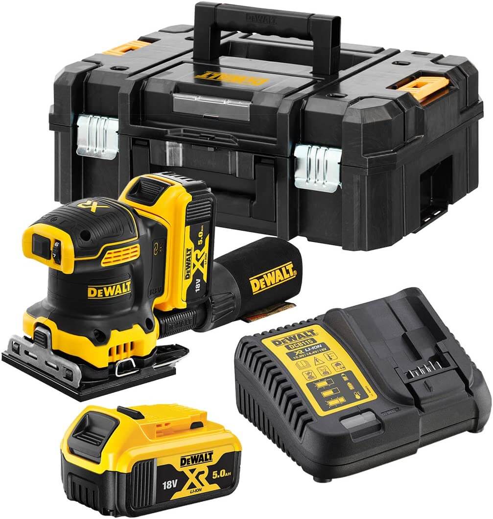 Акумуляторна вібраційна шліфмашина DeWalt DCW200P2 в кейсі з 2 акб і з/п