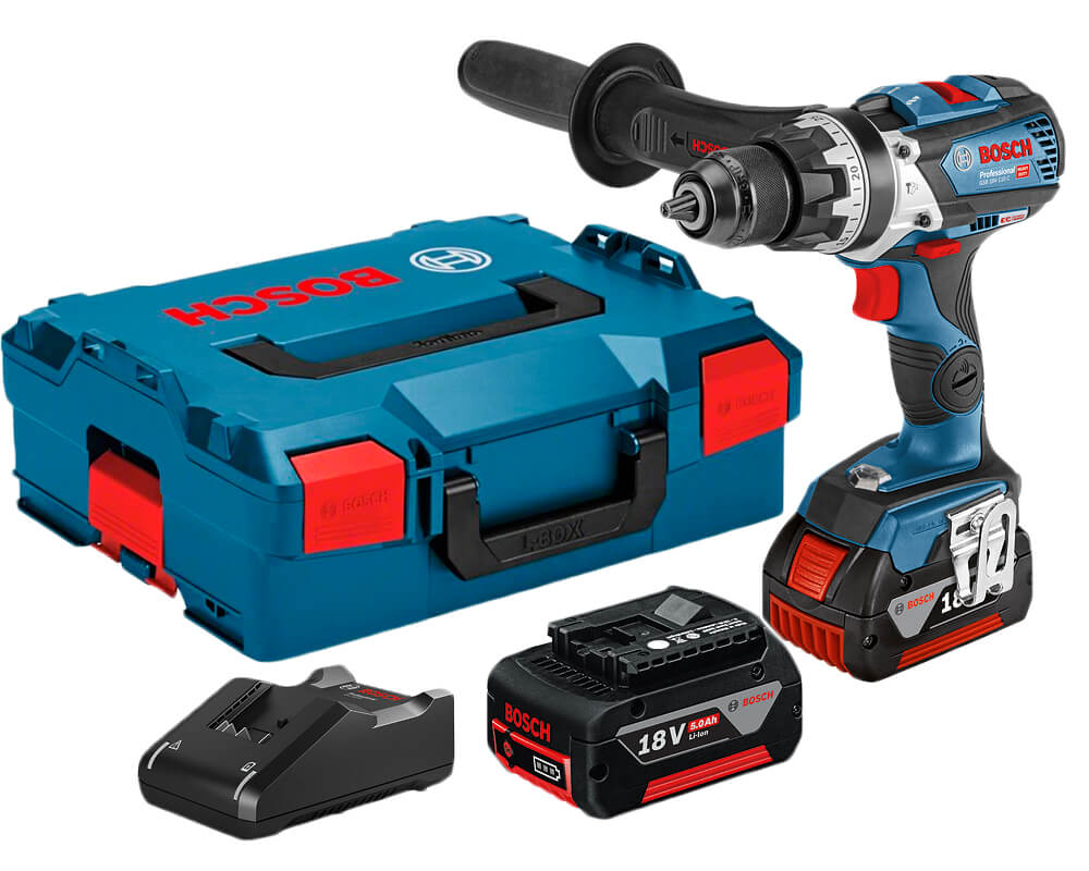 Акумуляторний ударний дриль-шурупокрут Bosch Professional GSB 18V-110 C в L-Boxx 136 з 2 акб GBA 18V 5.0Ah та з/п GAL 18V-40