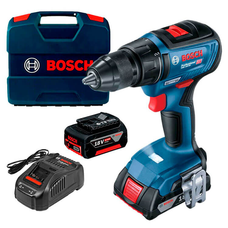 Акумуляторний дриль-шурупокрут Bosch Professional GSR 18V-50 з 1 акб GBA 18V 2,0 Ah, 1 акб GBA 18V 5,0 Ah, з/п GAL 1880 CV