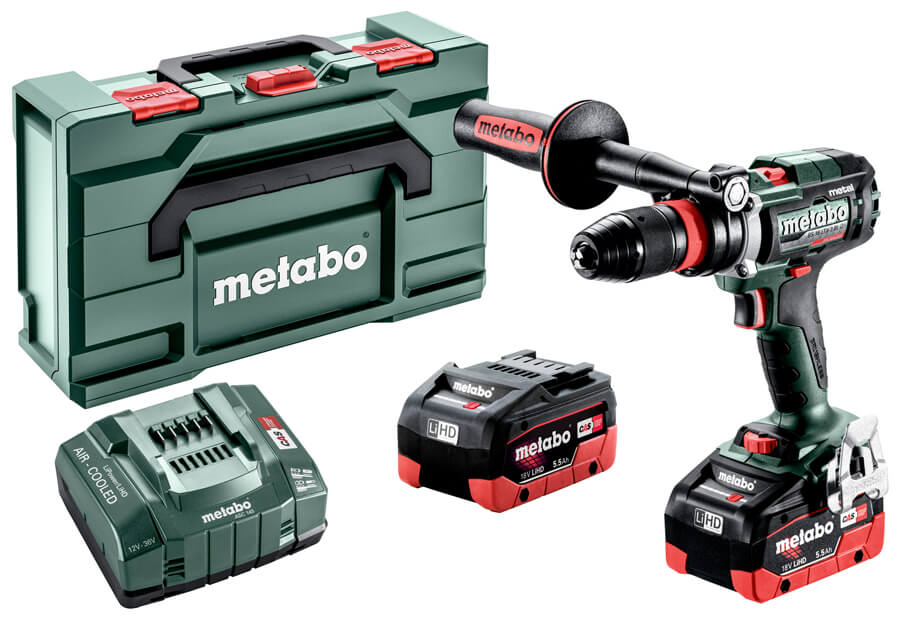 Акумуляторний дриль-шурупокрут Metabo BS 18 LTX-3 BL I Metal в MetaBox із 2 акб LiHD 18 V 5.5 Ah, з/п ASC 145