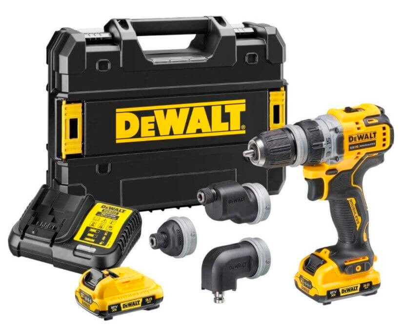 Акумуляторний дриль-шуруповерт DeWALT DCD703L2T безщітковий, зі змінними насадками, 2 акб 3 Ah, з/п, в валізі TSTAK