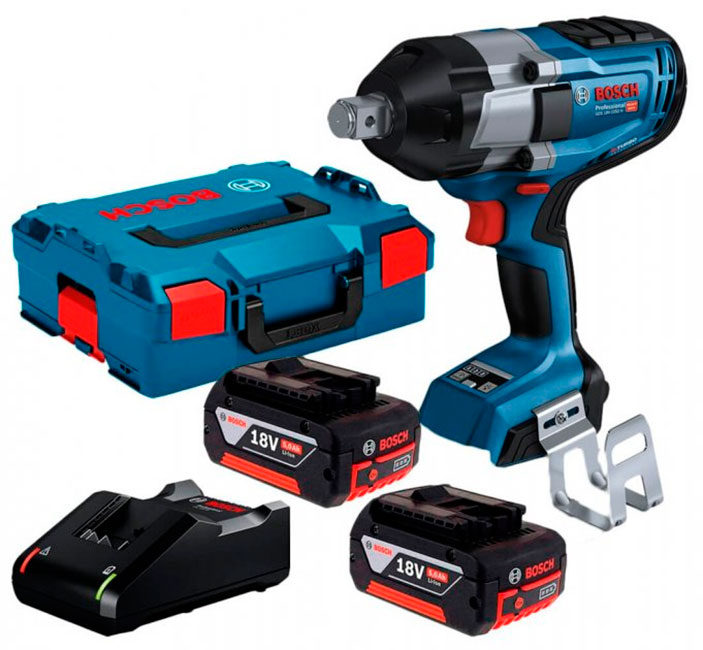Акумуляторний ударний гайковерт Bosch Professional GDS 18V-1050 H в L-Boxx з 2 акб GBA 5.0 Ач і з/п GAL 18V-40