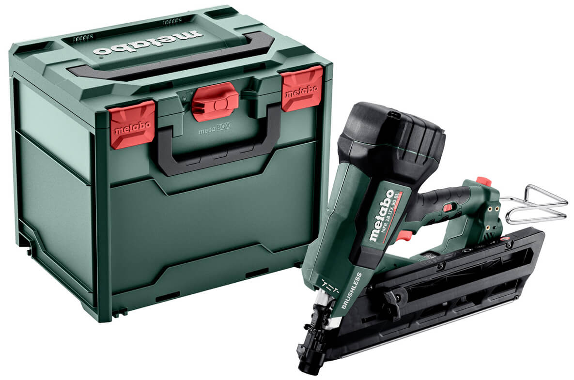 Акумуляторний цвяхозабивач Metabo NFR 18 LTX 90 BL без акб і з/п у MetaBox 340
