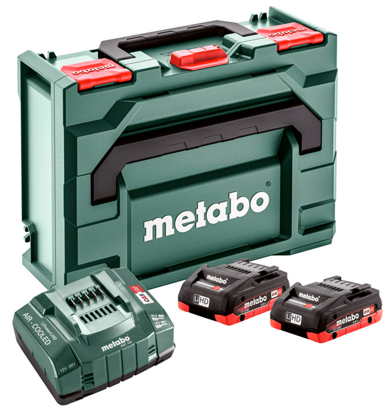 Базовый комплект Metabo 2 аккум. LiHD 4,0 Ah + ASC 145 + metaBOX 145