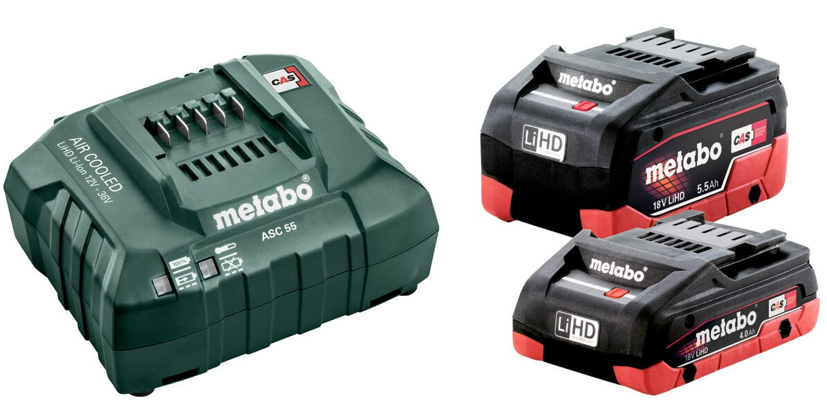 Базовый комплект Metabo LiHD 1 х 4 Ah, 1 х 5.5 Ah с з/у ASC 55