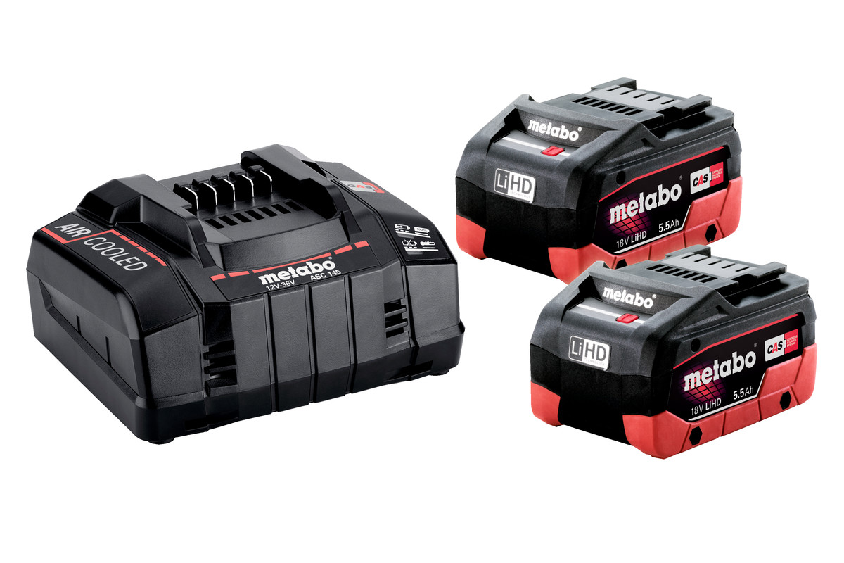 Базовый комплект Metabo SE LiHD 2x5.5 Ah, з/у ASC 145