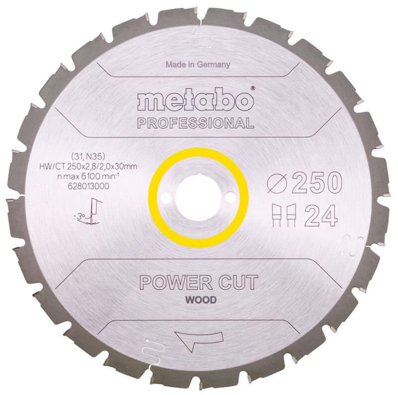 Пильный диск Metabo HW/CT, 250x2,8х30 мм, 24 WZ 3°