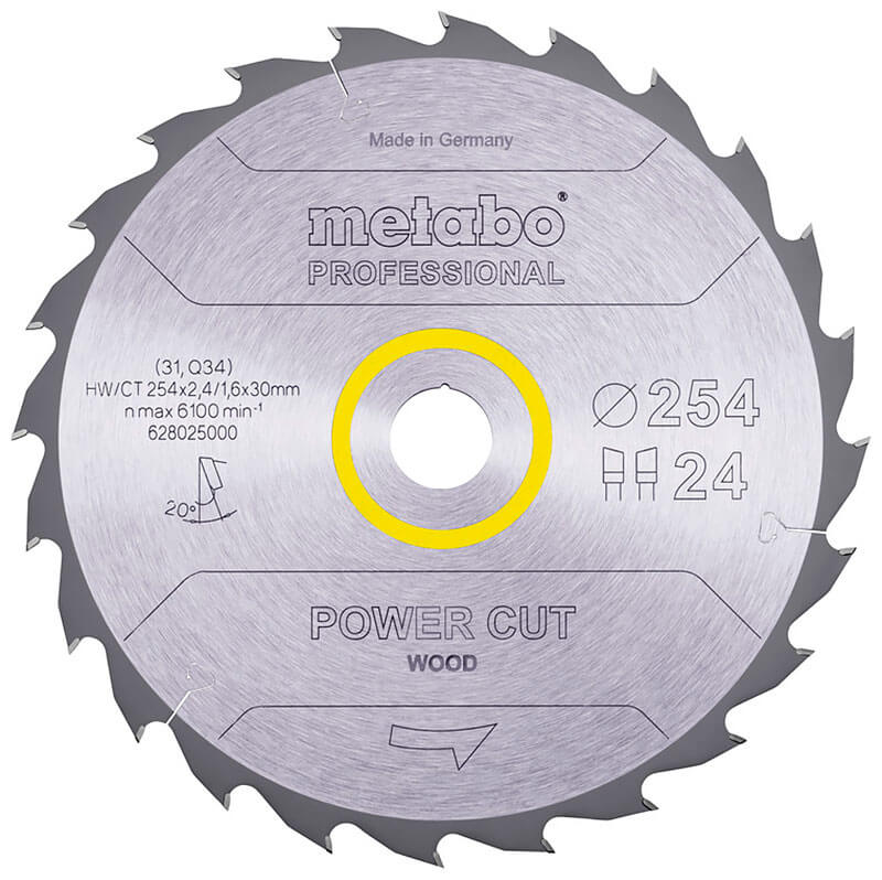 Пиляльний диск Metabo HW/CT, 254x2,4х30 мм, 24 WZ 20°