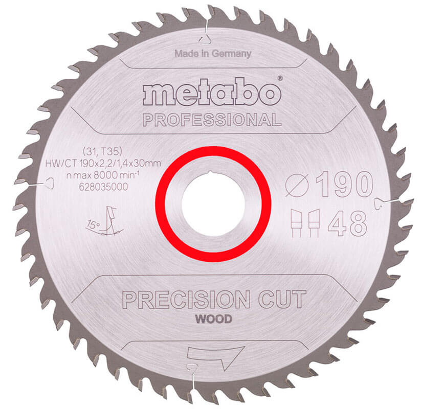 Пиляльний диск Metabo HW/CT, 190x2,2х30 мм, 48 WZ 15°