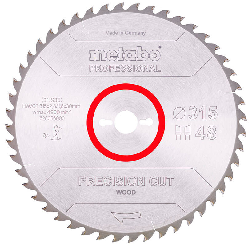 Пиляльний диск Metabo HW/CT, 315x2,8х30 мм, 48 WZ 15°