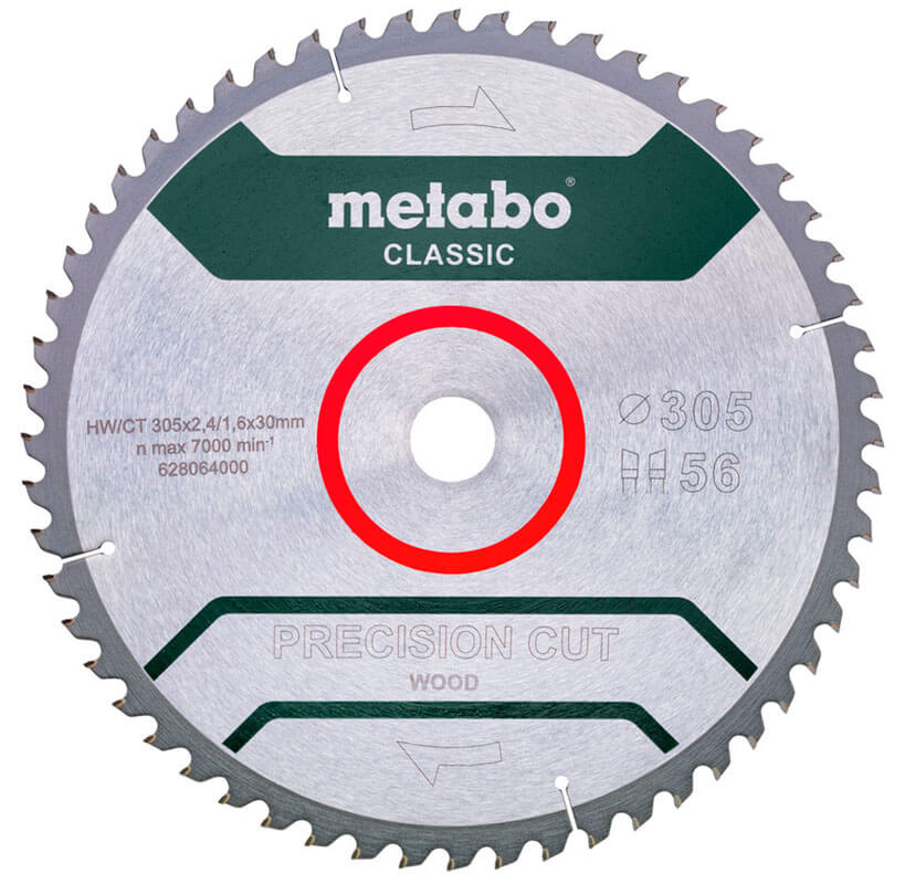 Пильный диск Metabo HW/CT, 305x2,4х30 мм, 56 WZ 5°