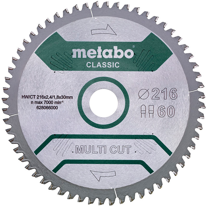 Пиляльний диск Metabo HW/CT, 216x2,4х30 мм, 60 FZ/TZ 5°