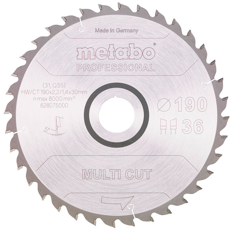 Пильный диск Metabo 190x30 мм, 36 WZ