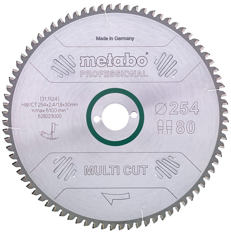 Пильный диск Metabo HW/CT, 254x2,4х30 мм, 80 FZ/TZ 5°